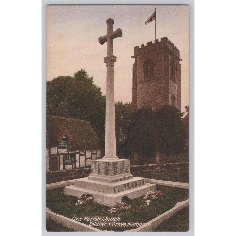Chester England Soldiers Memorial Church Tower Over Parish WWI 1924 POSTCARD
